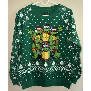 TMNT Christmas Children's LG Nickelodeon Green Ugly‎ Sweatshirt Youth Unisex